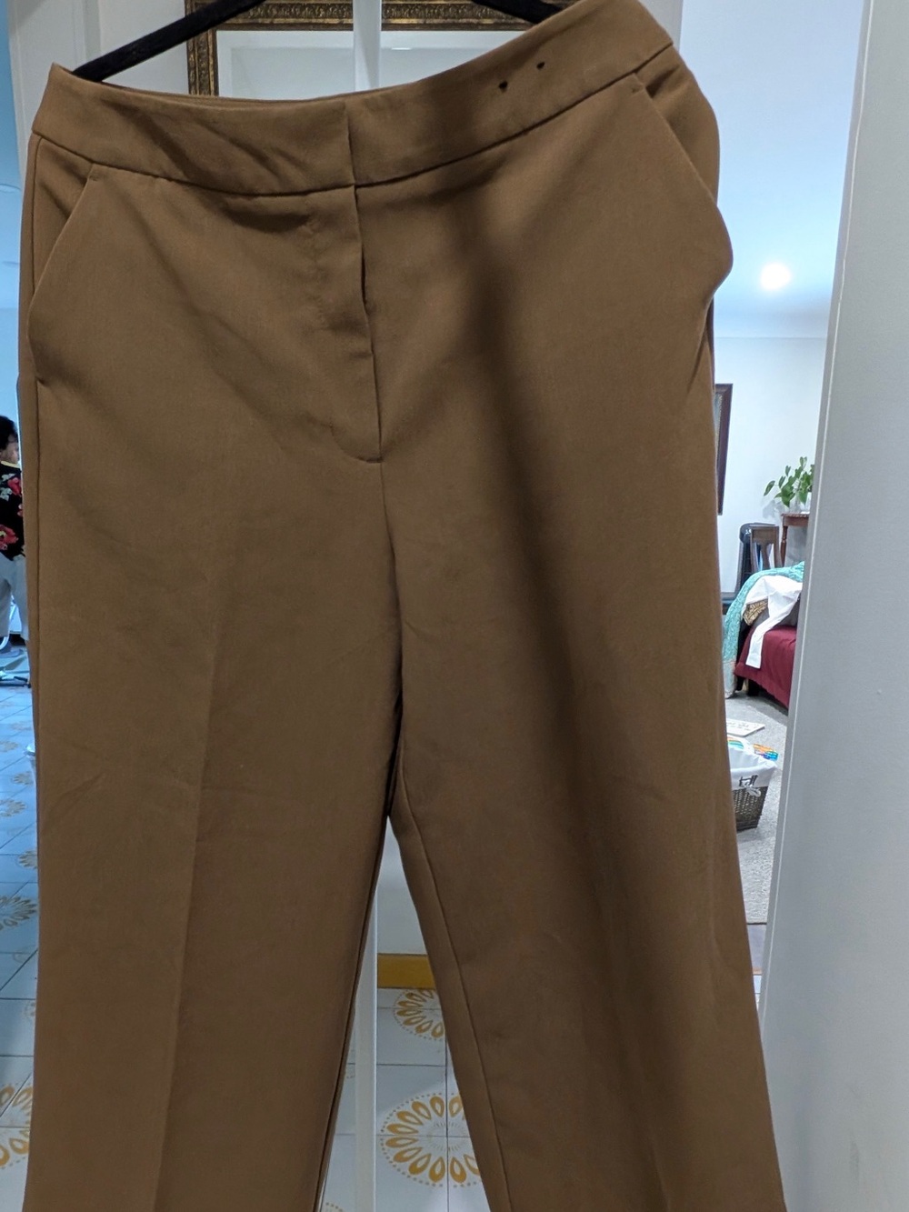 Brown Women's cropped Dress Pants